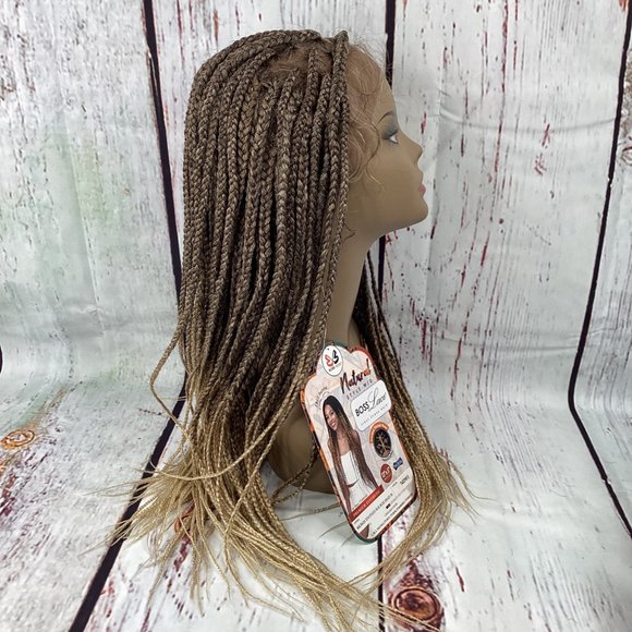 Knotless Box Braids 30” #T4/27/613 Natural Style Lace Front Wig Synthetic - Picture 2 of 7